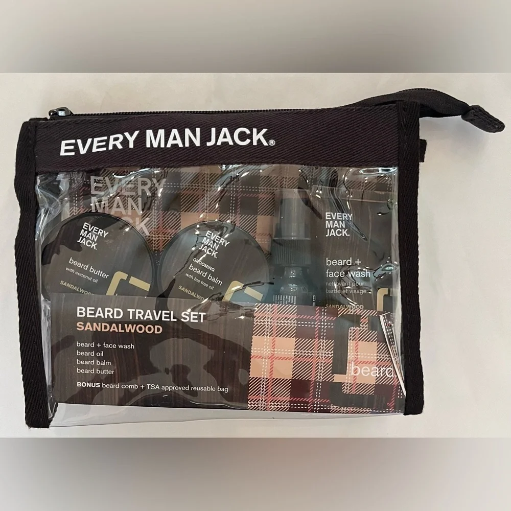 New never used every man jack beard grooming travel set